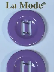 La Mode Round Lavender Glossy 2-Hole Flat Buttons #1362 ~ 1" (25mm) | 2 Pack