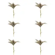 6x Belle Grey Pampas Spray Stem Home/Room Decorative Faux Plant 127cm w/ Leaves