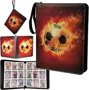 Tbecor Football Trading card binder, Game Card Collection Album Book with 40 Double Sided Removable Sleeves, 720 Pockets, Zipper, Cards Carrying Holer Case Gifts for Boys Girls