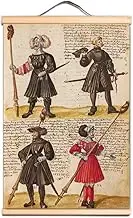 Vintage Bavarian Court Warrior Wall Art Posters and Prints Canvas Scroll Painting Knights Templar Wall Hanging Flag Tapestry For Room Home Decoration 5