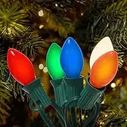 C7 Christmas Lights, 25FT Vintage Christmas Light String with 25 Bulbs, Outdoor Colorful Christmas Lights with Clips Suitable for Terrace, Garden, Courtyard, Roof ,Christmas Tree Holiday Decoration