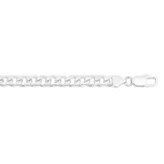 Silver 21cm Solid Bevelled Edge Curb Bracelet