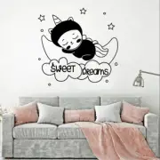Unicorn Moon Sweet Dreams Sleep Vinyl Wall Art Sticker for Home Room Decal