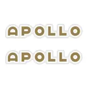 Apollo - Down tube decals gold with white outline - old school bmx