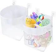 2Pcs Bath Toy Storage Polyester Toy Organizer Wall Mounted Breathable Leaky Mesh Bag Easy to Install Large Capacity Toy Mesh Bag Easy to Clean Toy Organizer Suitable for Bathrooms
