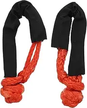 COOLHIYA 2pcs Softer Rope Shackles Protective Sleeve Recovery Straps for Off-Road Towing Heavy-Duty Vehicle Pulling Deep Orange for Emergency Situations