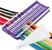 Luxiv 50 Positions Floss Organizer Embroidery Shelf, Cross Stitch Embroidery Thread Holder with 15Pcs Replaceable Paper Card Sewing Needle, Embroidery Floss Organizer