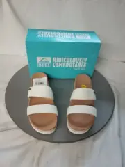 NIB REEF Banded Horizon Hi Slide Sandals Cloud Sz 11 Slip On Cushion Comfort