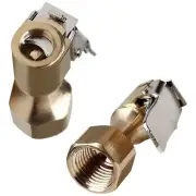 2x Tire Inflatable Straight Copper Open Flow Lock-On Air Chuck With Clip Tool