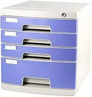 VUCICA Desktop File Cabinet, Multi-Layer Drawer Storage Organization, with Lock/Blank Label，Suitable for Office Supplies (Size : Medium4-Layers)