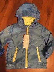 18 M Cat & Jack Blue Hooded Wind Breaker Jacket Water Resistant Coat NWT
