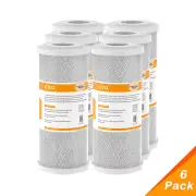 6 Pack 10"x4.5" 5μm Big Blue CTO Carbon Block Water Filter for GE FXHTC GNWH38S