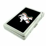 80's Theme D7 Cigarette Case with Built in Lighter Metal Wallet 80's Spaceman