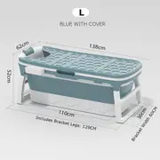 Portable Folding Adult Bathtub 138/117CM Surround Lock Temperature Anti-slip Isolation Layer with Enlarged Space Design Sauna for Bathroom TypeD
