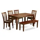 6 Pc Dining set with bench - Dining Table with 4 Dining Chairs ...