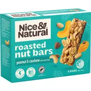 Nice & Natural Nut Bars Peanut & Cashew With Milk Choc Multipack Snacks 6 pack