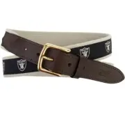 NWT Mens size 34 Vineyard Vines NFL Las Raiders Canvas/leather Belt