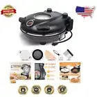 All-in-One 12-Inch Pizza Cooker with Timer, Stone, and Cutter - Black Finish