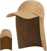 [Generic] Daseeme Men UPF 50+ Sun Cap Wide Brim Fishing Sun Cap Hat with Neck Flap