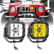 AUXBEAM Pair 5" Inch LED Work Light Bar 6D Lens Driving Spot Flood Pod SUV ATV