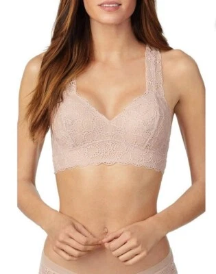 DKNY Superior Soft Stretch Lace Cameo Nude Bralette Bra Womens Sz S DK4522