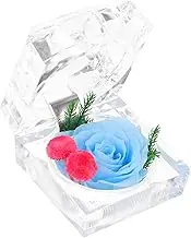 1pc Box Rose Box Velvet Hydrangea Rose Nail Decoration Seeder Rose Sapphire Powder Bottles Dispenser Beehive Frame Holder Ceremony Letter Bezel Insert Girl Blue Plastic