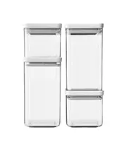Square Canisters, Set of 4 (Light Grey)