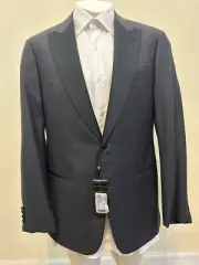Emporio Armani Dark Gray Herringbone Tuxedo Blazer 1-Bt US 40 R