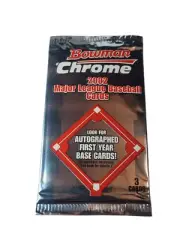 2002 Bowman CHROME Baseball Sealed Packs Joe Mauer Auto, Refractors,
