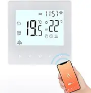 Smart Thermostat, Smart Tuya WiFi Thermostat 3A Digital Programmable LCD Display Underfloor Heating Temperature Controller Digital Intelligent Wall Thermostat for Water Heating W-1
