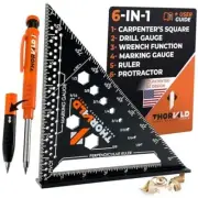 6-in-1 Carpenter Square 7 inch (1/16" Precision) T Square Master Square 6-in-1
