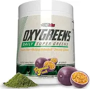 EHP LABS OxyGreens by EHPlabs - Daily Super Greens Powder, Spirulina Herbal Supplement with Prebiotic Fibre, Alkalizing Antioxidants & Immunity Wellness, 30 Serves (Passionfruit) 1