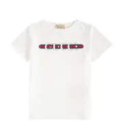[Gucci Kids] Gucci Kids Logo cotton jersey T-shirt Y 4 white