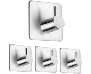 4 Pieces of Robe/towel Hook Self-adhesive Stainless Steel Bathroom Kitchen Hook$Bathroom Towel Hook Wall-mounted Hand Towel Hook 4 Pcs Bathroom Hook