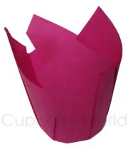 100PCS HOT PINK STANDARD CAFE STYLE PAPER MUFFIN CUPCAKE WRAPS CUPS CASES LINERS