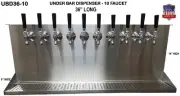 Under Bar Dispenser 10 Faucets GLYCOL READY -S. Steel Draft Beer Tower-UBD36-10G