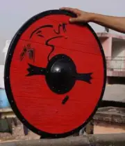 24"Medieval Viking Wooden Shield Knight Larp Armor Battle Ready Shield