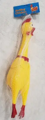 14" Squeeze Shrilling Screaming Rubber Chicken Pet Dog Bite Squeaker Chewing Toy
