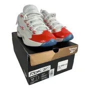 NEW Reebok Question Retro Low Allen Iverson White Vivid Orange Shoes Size 5.5