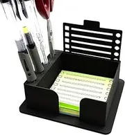 Sticky Note Stencil Template, Sticky Notes Holder with Pen Slots, Note Holder for Desk, Notes Stencil Organizer for Offices Home School Stationery Supplies