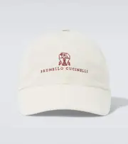 [Brunello Cucinelli] Brunello Cucinelli Embroidered logo baseball cap XL white