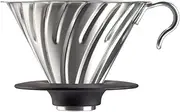 HARIO VDMR-02-HSV V60 Metal Dripper Dishwasher Safe, Silver, 1-4 Cups, Made in Japan