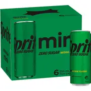 Sprite Zero Sugar Lemonade Soft Drink Mini Cans 250mL x 6 pack