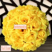Yellow Rose Ball Pomander Wedding Flower Ball Kissing Ball 9-10 inches