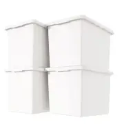 27 Quart White Storage Bins with lids,Stackable Plastic Boxes Set of 4,Storag...