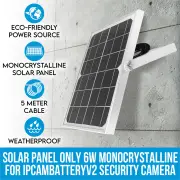 Elinz Solar Panel Only 3W Monocrystalline Cells Weatherproof for IPCAMBATTERYV2 Security Camera Power Supply