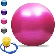 Anti-Burst Yoga Ball Thickened Stability Ball Pilates Barre Physical Fitness Exercise Ball 45CM / 55CM / 65CM / 75CM Air Pink 45cm