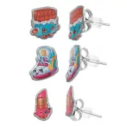Shopkins Lippy Lips, Sneaky Wedge, Cheeky Chocolate Stud Earring Set