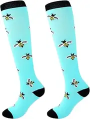 [Junely] Compression Socks for Women 20-30 mmhg Knee High Socks for Support Circulation Nurse Pregnancy Sports Travel Flight