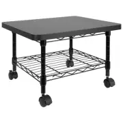 Under Desk Printer Stand With Wheels | Mobile Printer And Fax Cart With Storage